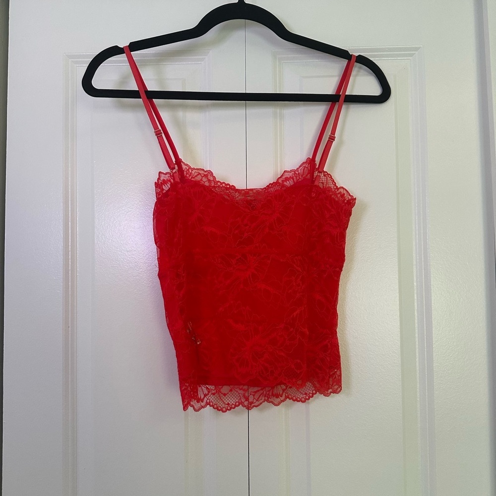 Free People Intimately Red Lace Camisole Size XS NWOT - Picture 2 of 5